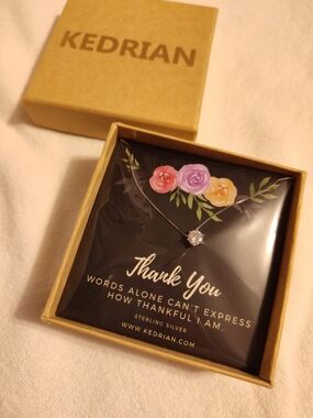 Sterling Silver Thank You Necklace
